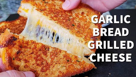 Garlic Bread Grilled Cheese Sandwich